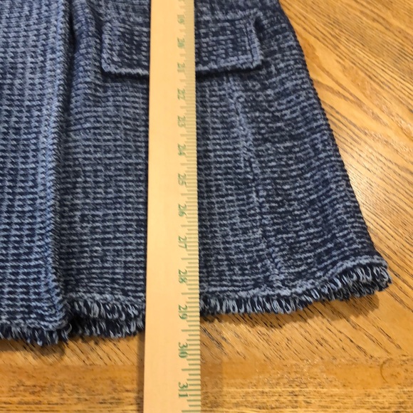 Chicos Denim Tweed Coatigan Jacket Size 2/L Sweater Blazer Blue Lagenlook Artsy - Picture 11 of 12